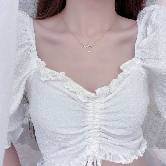 New 14K Gold Diamond 💎 Heartbeat Necklace - Picture 8 of 10